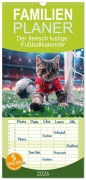Cover-Bild zum Titel 'Familienplaner 2026 - Der tierisch lustige Fußballkalender mit 5 Spalten (Wandkalender, 21 x 45 cm) CALVENDO' von 'Peter Rübsamen'