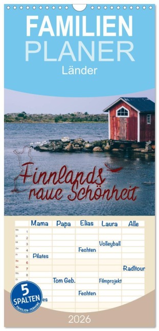 Familienplaner 2026 - Finnlands raue Schönheit mit 5 Spalten (Wandkalender, 21 x 45 cm) CALVENDO - Simeon Trefoil