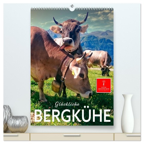 Glückliche Bergkühe (hochwertiger Premium Wandkalender 2025 DIN A2 hoch), Kunstdruck in Hochglanz - Peter Roder