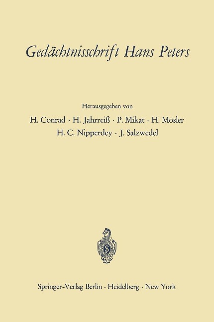 Gedächtnisschrift Hans Peters - 