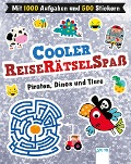 Cover-Bild zum Titel 'Cooler Reiserätselspaß. Piraten, Dinos und Tiere (Mit 1.000 Aufgaben und 500 Stickern)' von ''