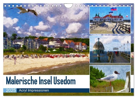 Malerische Insel Usedom - Acryl Impressionen (Wandkalender 2025 DIN A4 quer), CALVENDO Monatskalender - Anja Frost