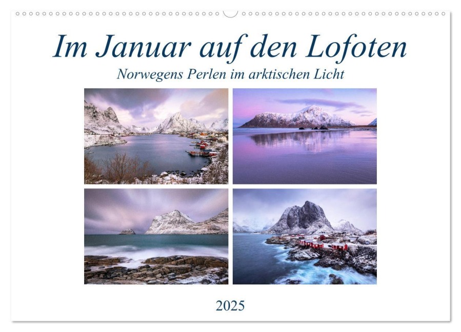 Im Januar auf den Lofoten (Wandkalender 2025 DIN A2 quer), CALVENDO Monatskalender - Joachim Hasche