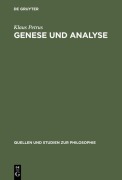 Cover-Bild zum Titel 'Genese und Analyse' von 'Klaus Petrus'