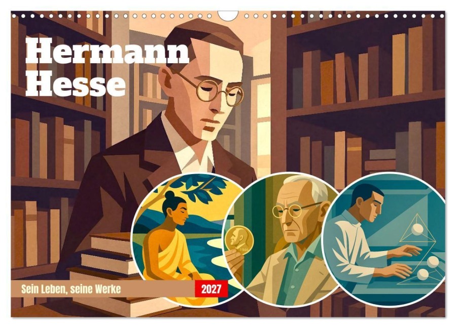 Hermann Hesse. Sein Leben, seine Werke (Wandkalender 2027 DIN A3 quer), CALVENDO Monatskalender - Steffani Lehmann