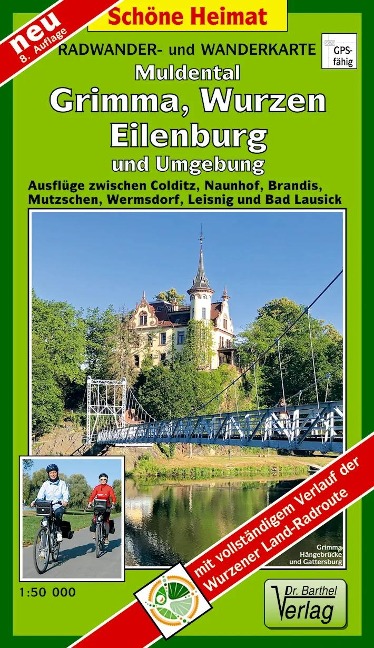 Radwander- und Wanderkarte Muldental, Grimma, Wurzen, Eilenburg und Umgebung 1 : 50 000 - 