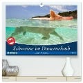 Schweine im Dauerurlaub auf den Bahamas! (hochwertiger Premium Wandkalender 2024 DIN A2 quer), Kunstdruck in Hochglanz - Elisabeth Stanzer