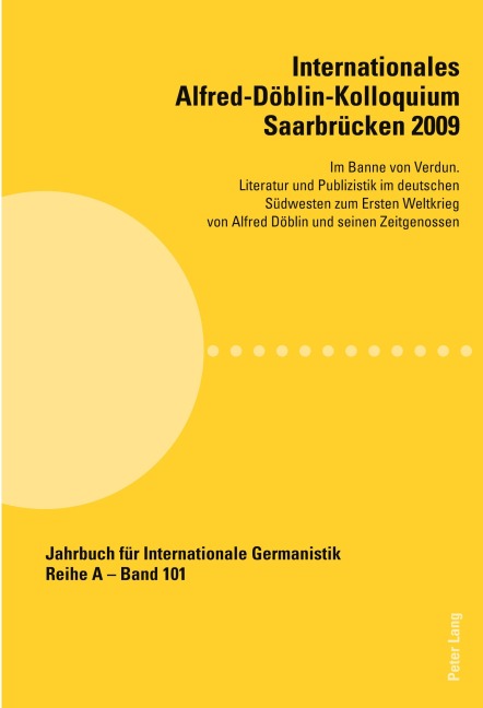 Internationales Alfred-Döblin-Kolloquium Saarbrücken 2009 - 