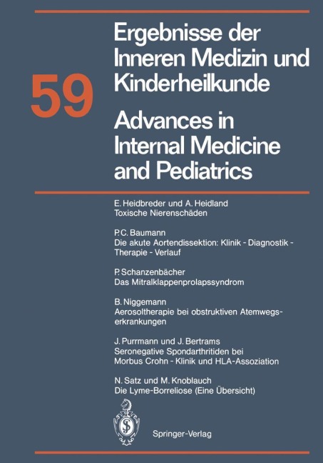 Advances in Internal Medicine and Pediatrics / Ergebnisse der Inneren Medizin und Kinderheilkunde - 