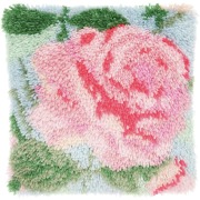 Rico Hooki Hooki, Knüpfset, Kissen Rose, 40x40cm - 