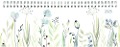 Tisch-Querkalender Style Wildblumen 2025 - Büro-Planer 29,7x10,5 cm - Tisch-Kalender - 1 Woche 2 Seiten - Ringbindung - Zettler - 