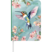 Cover-Bild zum Titel 'Daily Journal Hummingbird 2026 - Taschen-Kalender A6 - Kolibri - Day By Day - 352 Seiten - Notiz-Buch - Alpha Edition' von ''