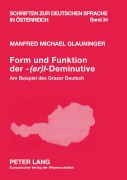 Cover-Bild zum Titel 'Form und Funktion der -'(er)l'-Deminutive' von 'Manfred Glauninger'
