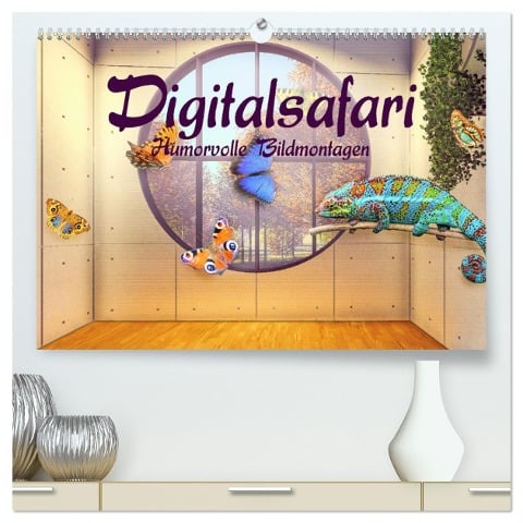 Digitalsafari - humorvolle Bildmontagen (hochwertiger Premium Wandkalender 2024 DIN A2 quer), Kunstdruck in Hochglanz - Liselotte Brunner-Klaus