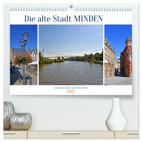 Die alte Stadt MINDEN (hochwertiger Premium Wandkalender 2025 DIN A2 quer), Kunstdruck in Hochglanz - Ulrich Senff