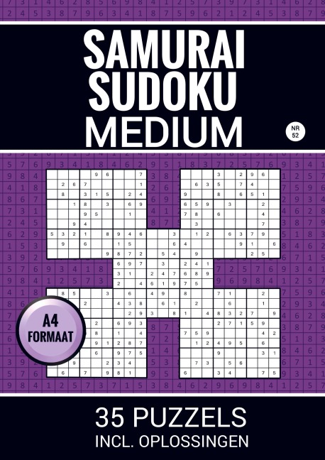 Samurai Sudoku - Medium - 35 Puzzels Incl. Oplossingen - Nr. 52 - Sudoku Puzzelboeken