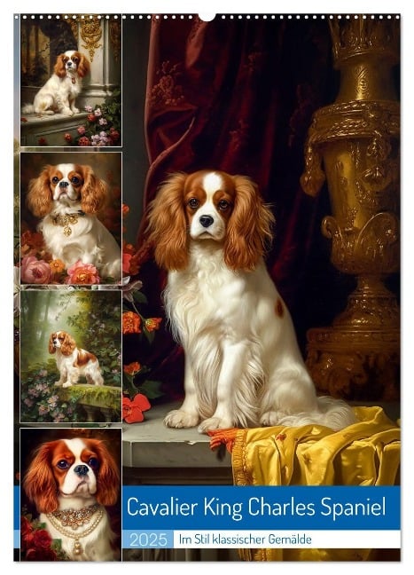 Cavalier King Charles Spaniel (Wandkalender 2025 DIN A2 hoch), CALVENDO Monatskalender - Steffen Gierok-Latniak