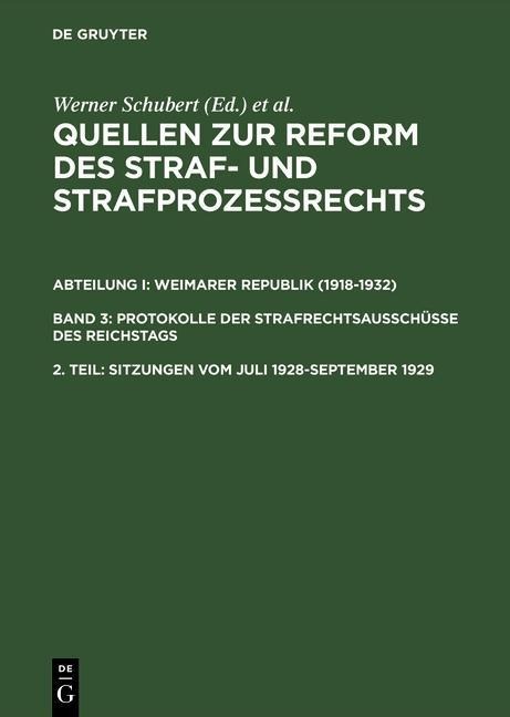 Sitzungen vom Juli 1928-September 1929 - 