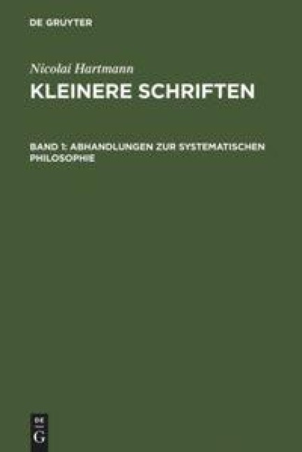 Abhandlungen zur systematischen Philosophie - Nicolai Hartmann