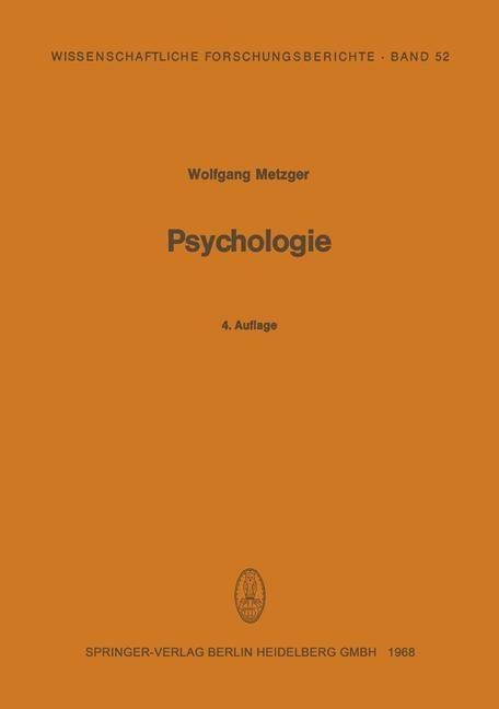 Psychologie - Wolfgang Metzger