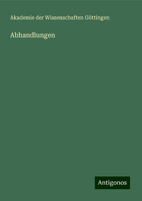 Abhandlungen - Akademie der Wissenschaften Göttingen