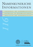 Cover-Bild zum Titel 'Namenkundliche Informationen 116' von ''
