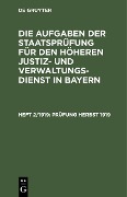 Cover-Bild zum Titel 'Prüfung Herbst 1919' von ''