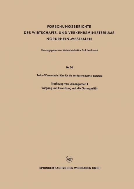 Trocknung von Leinengarnen I - Techn. -Wissenschaftl. Büro die Bastfaserindustrie