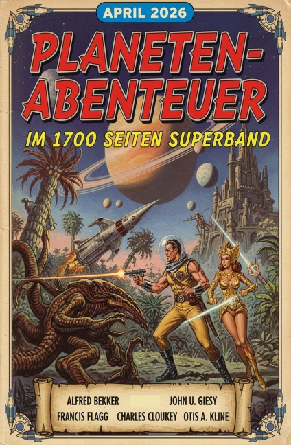 Planetenabenteuer im 1700 Seiten Superband April 2026 - Alfred Bekker, John U. Giesy, Charles Cloukey, Francis Flagg, Otis A. Kline