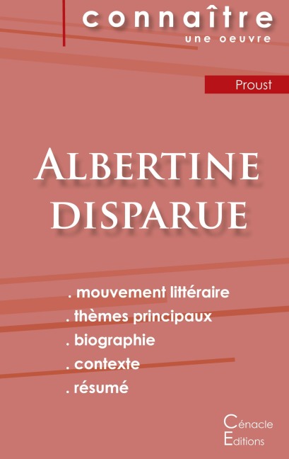 Fiche de lecture Albertine disparue de Marcel Proust (analyse littéraire de référence et résumé complet) - Marcel Proust