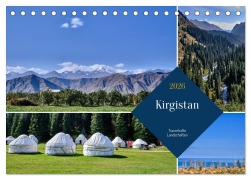 Cover-Bild zum Titel 'Kirgistan - Traumhafte Landschaften (Tischkalender 2026 DIN A5 quer), CALVENDO Monatskalender' von ''