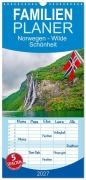 Cover-Bild zum Titel 'Familienplaner 2027 - Norwegen - Wilde Schönheit mit 5 Spalten (Wandkalender, 21 x 45 cm) CALVENDO' von 'Nina Schwarze'