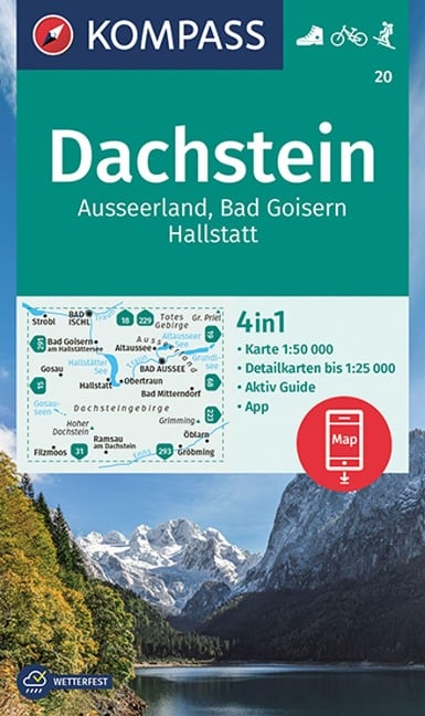 KOMPASS Wanderkarte 20 Dachstein, Ausseerland, Bad Goisern, Hallstatt 1:50.000 - 