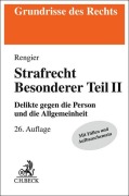 Cover-Bild zum Titel 'Strafrecht Besonderer Teil II. Strafrecht BT II' von 'Rudolf Rengier'