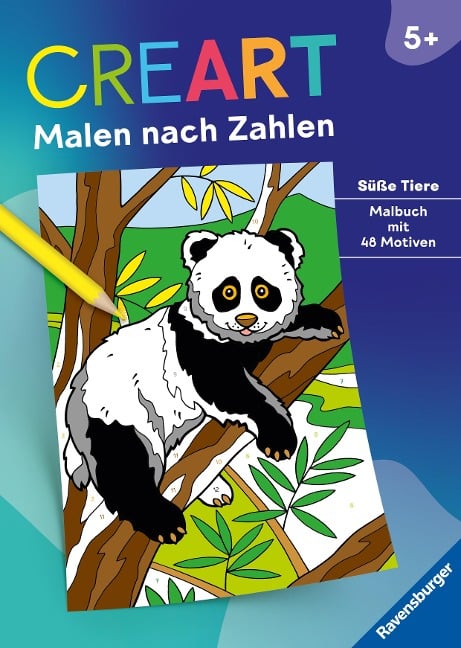 Ravensburger CreArt Malen nach Zahlen ab 5: Süße Tiere, Malbuch, 48 Motive - 