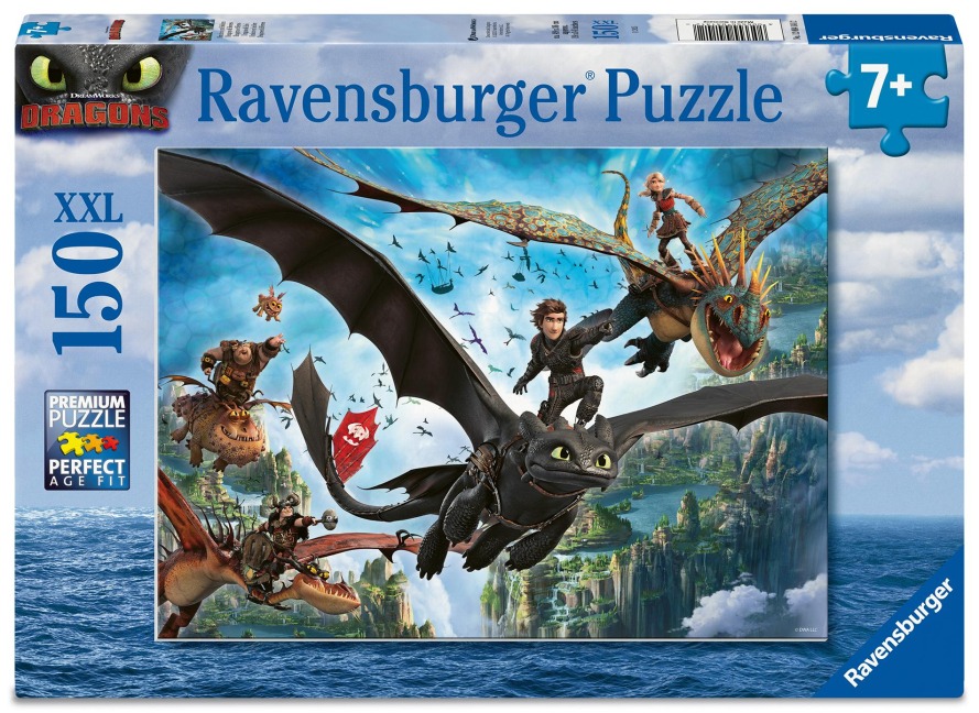 Kinderpuzzle 150 XXL Teile - Dragons - Drachen und Helden - 