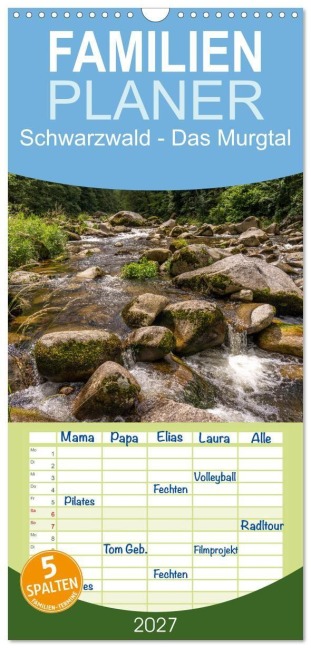 Familienplaner 2027 - Schwarzwald - Das Murgtal mit 5 Spalten (Wandkalender, 21 x 45 cm) CALVENDO - Peter Schickert