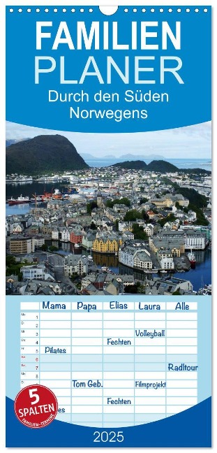 Familienplaner 2025 - Norwegen 2025 mit 5 Spalten (Wandkalender, 21 x 45 cm) CALVENDO - Beate Bussenius