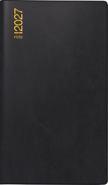 rido/idé 7012112907 Taschenkalender Mod. TM 15 2027 A6, Kunststoff, schwarz - 