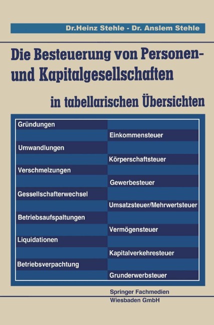 Die Besteuerung von Personen- und Kapitalgesellschaften - Anselm Stehle, Heinz Stehle