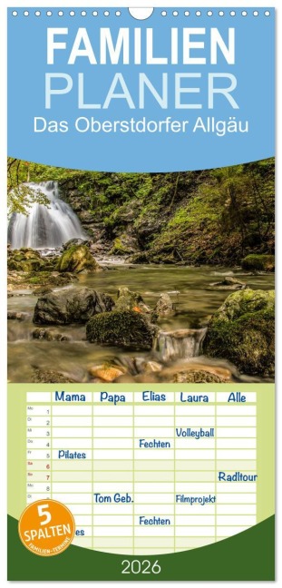 Familienplaner 2026 - Das Oberstdorfer Allgäu mit 5 Spalten (Wandkalender, 21 x 45 cm) CALVENDO - Michael Wenk