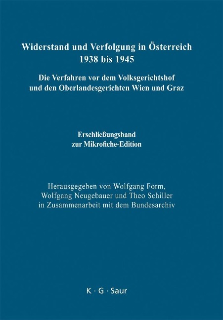Erschließungsband zur Mikrofiche-Edition - 