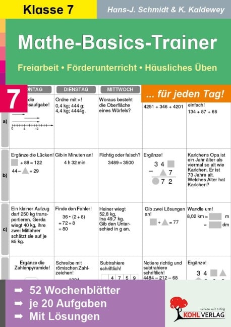 Mathe-Basics-Trainer 7. Schuljahr - Hans J Schmidt, Kurt Kaldewey