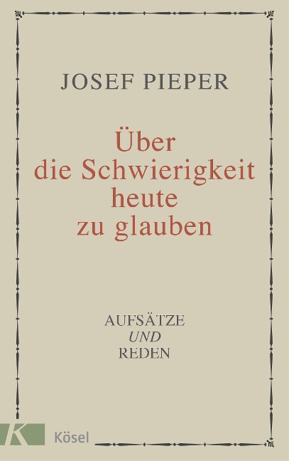 Schwierigkeit - Josef Pieper