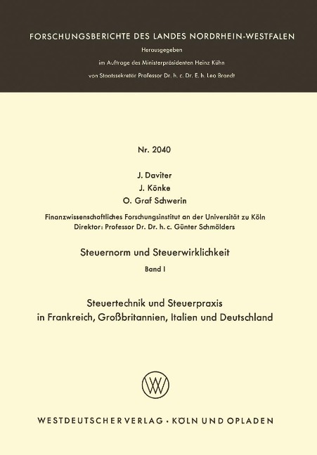 Steuernorm und Steuerwirklichkeit - J. Daviter, J. Könke, O. Graf Schwerin
