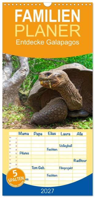 Familienplaner 2027 - Entdecke Galapagos mit 5 Spalten (Wandkalender, 21 x 45 cm) CALVENDO - Askson Vargard