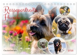 Cover-Bild zum Titel 'Rasseportraits - Hunde (Tischkalender 2026 DIN A5 quer), CALVENDO Monatskalender' von 'Claudia Kleemann'