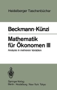 Cover-Bild zum Titel 'Mathematik für Ökonomen III' von 'H. P. Künzi, M. J. Beckmann'