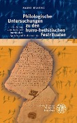 Cover-Bild zum Titel 'Philologische Untersuchungen zu den hurro-hethitischen Festritualen' von 'Fabio Bastici'