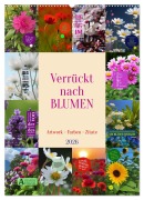 Cover-Bild zum Titel 'Verrückt nach BLUMEN Artwork - Farben - Zitate (Wandkalender 2026 DIN A2 hoch), CALVENDO Monatskalender' von 'Susan Michel'